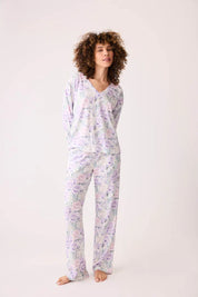 PJ Salvage Violet Rose Floral Waffle Thermal Pant