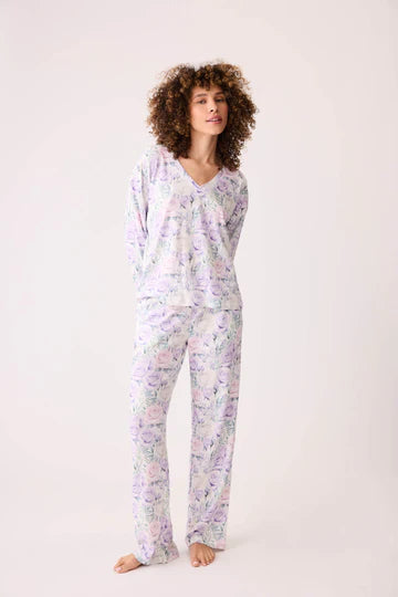 PJ Salvage Violet Rose Floral Waffle Thermal Pant