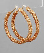 Glitter Hoops- Gold