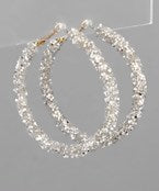 Glitter Hoops- Silver