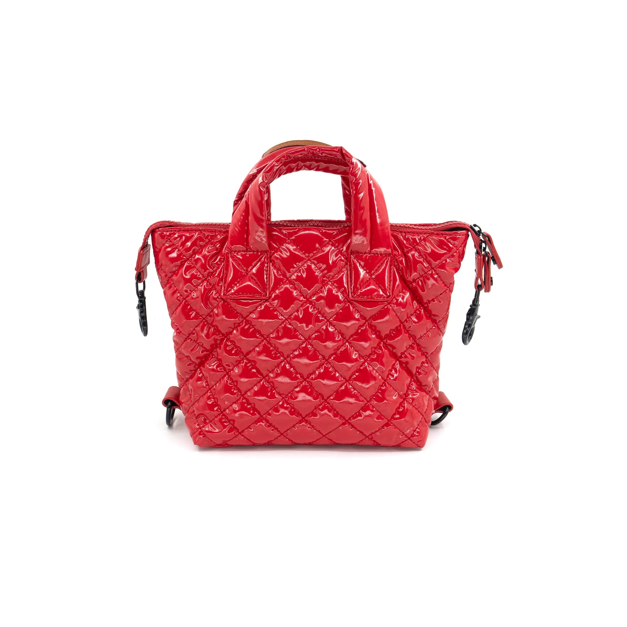 Mini Quilted Bag - Patent Red