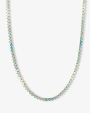 Not Your Basic Ombré Tennis Necklace 18" Blue Opal