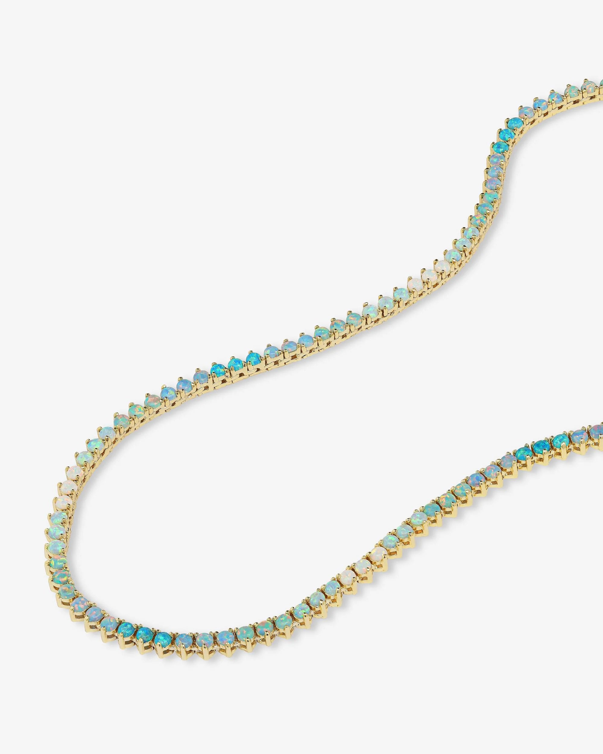 Not Your Basic Ombré Tennis Necklace 18" Blue Opal