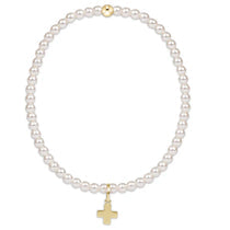 XL Extends Classic Pearl 3mm Bead w/ Signature Cross Charm