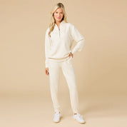 DreamTech 1/4 Zip Jogger Set- Almond