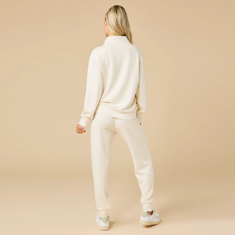 DreamTech 1/4 Zip Jogger Set- Almond