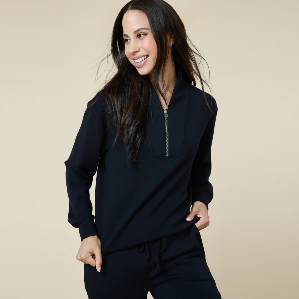 DreamTech 1/4 Zip Jogger Set- Black