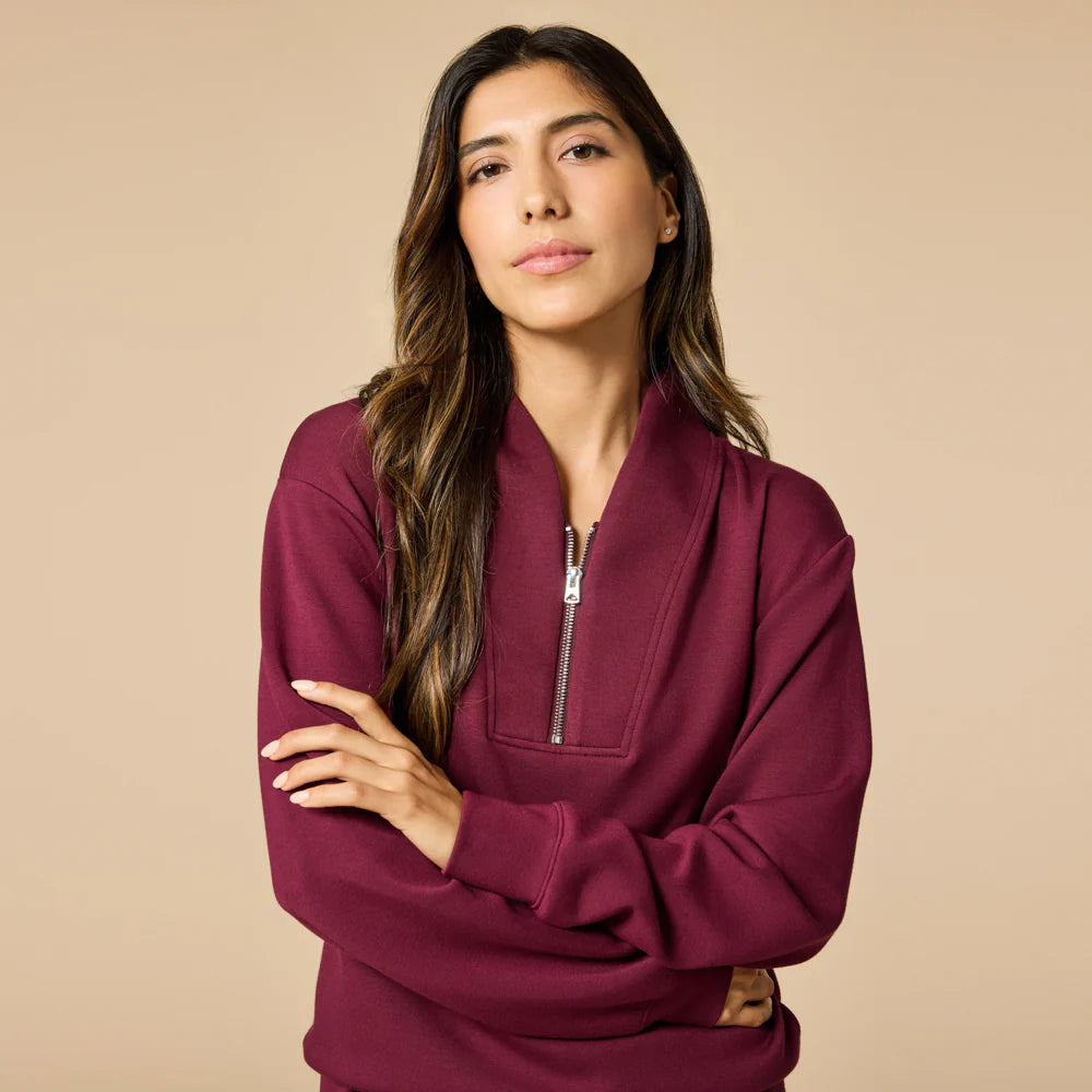 DreamTech 1/4 Zip Jogger Set- Cherry Cola