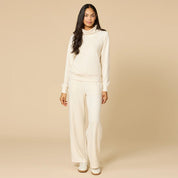 DreamTech Mock Neck with Pleated Pant- Almond