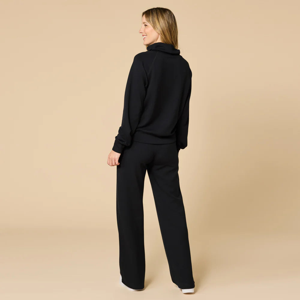 DreamTech Mock Neck with Pleated Pant- Black
