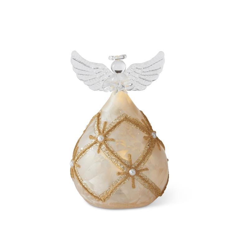 Gold & Pearl LED Angel 6.5"