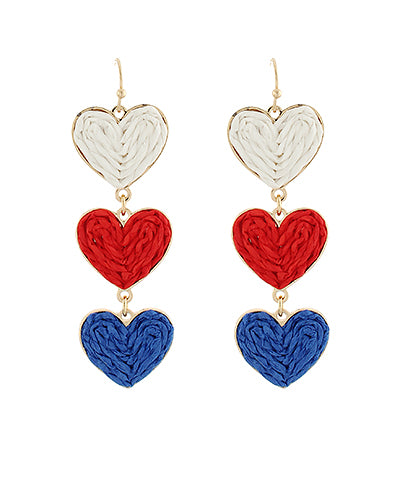 USA Heart Earrings