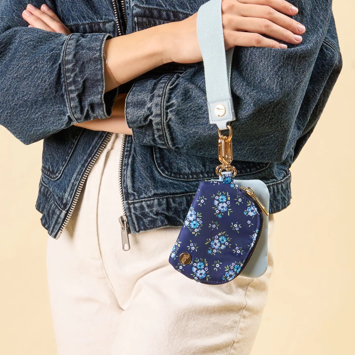 Dynamic Duo Pouch Wristlet- Navy
