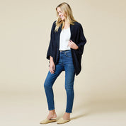 Solid Marshmallow Shrug-Black
