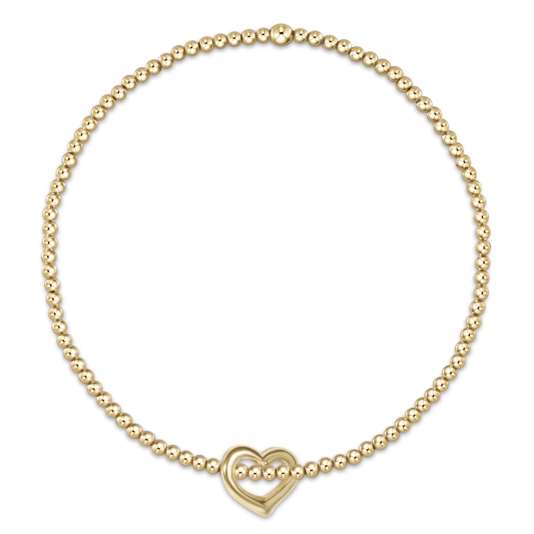 egirl classic gold 2mm bead bracelet - love charm
