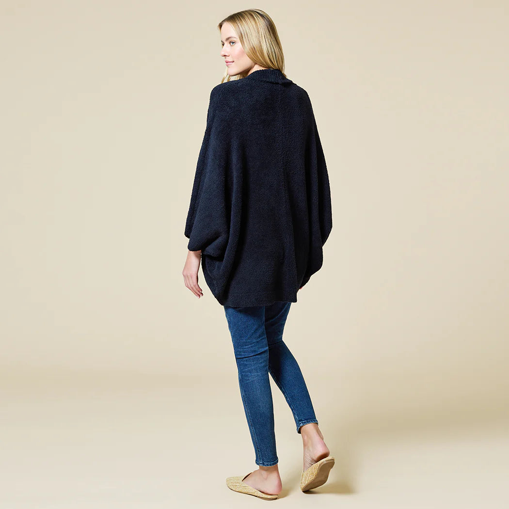 Solid Marshmallow Shrug-Black
