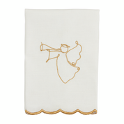 Gold Scallop Christmas Towel- Angel