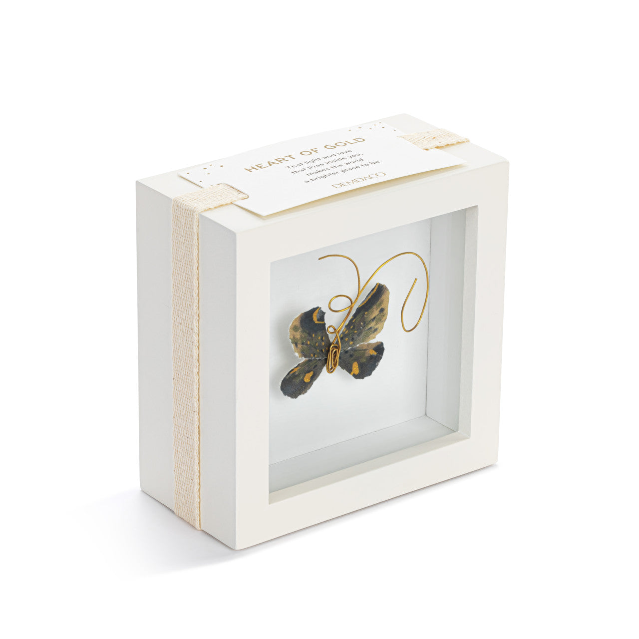 Butterfly Shadow Box 4in- Heart of Gold Black & Gold