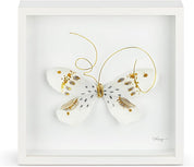 Butterfly Shadow Box 4in- Love From Above White & Gold