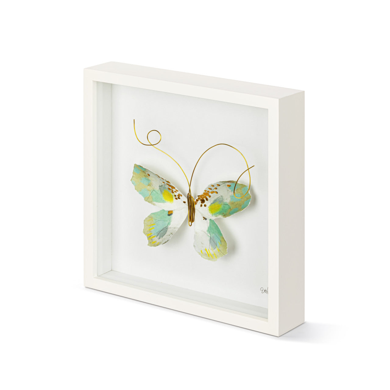 Butterfly Wall Art 10in- Green & White