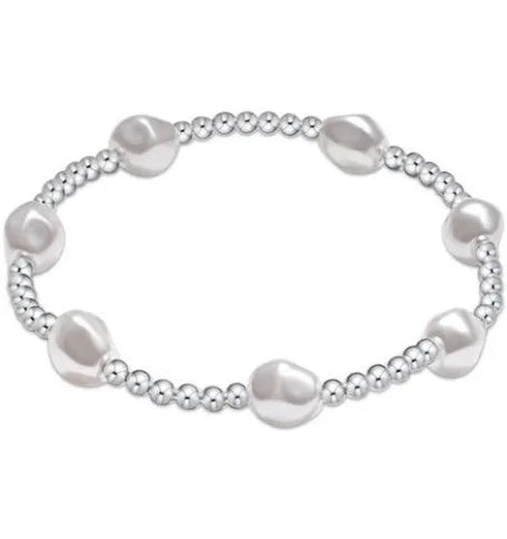 XL ENewton Extends Admire Sterling 3mm Bead Bracelet- Pearl