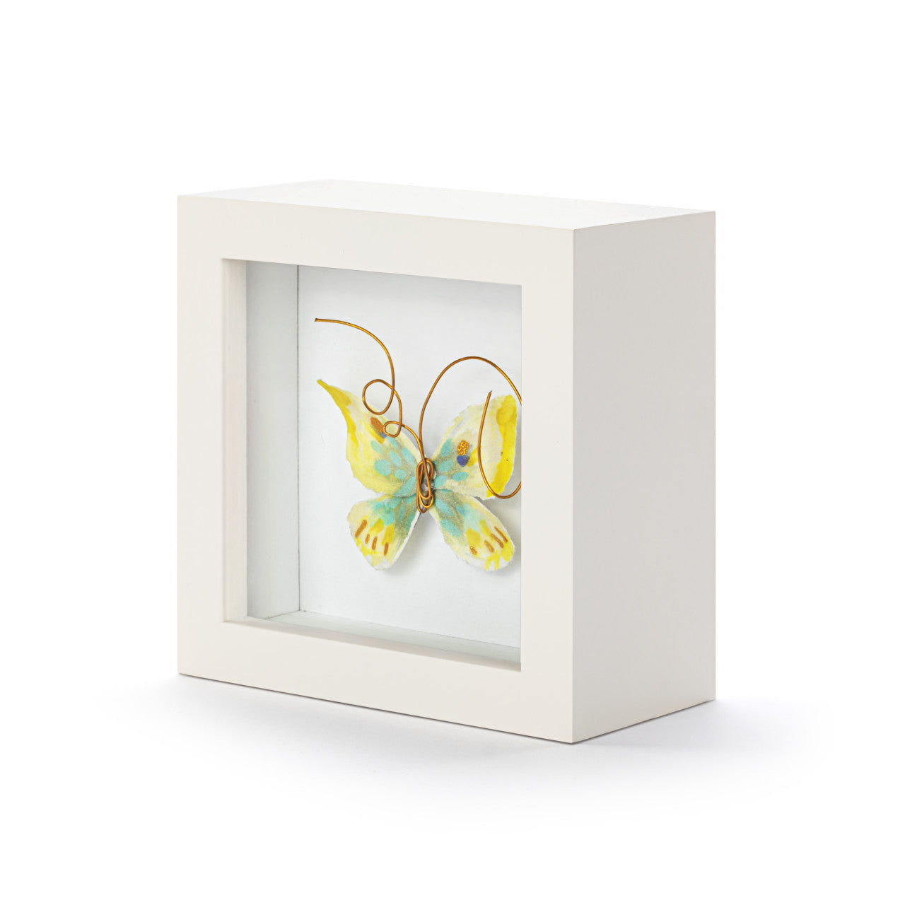 Butterfly Shadow Box 4in- Endlessly Hopeful Yellow & Green