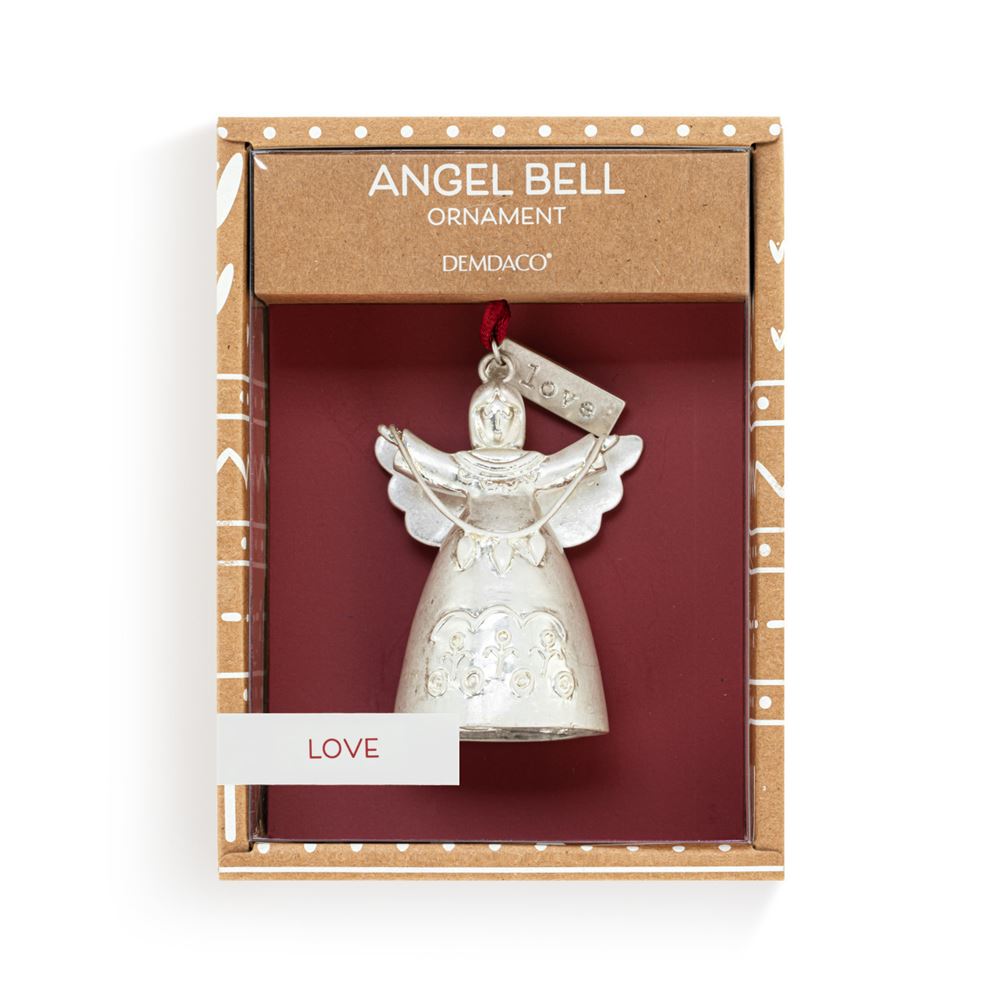 Mini Bell Angel Ornament - Love