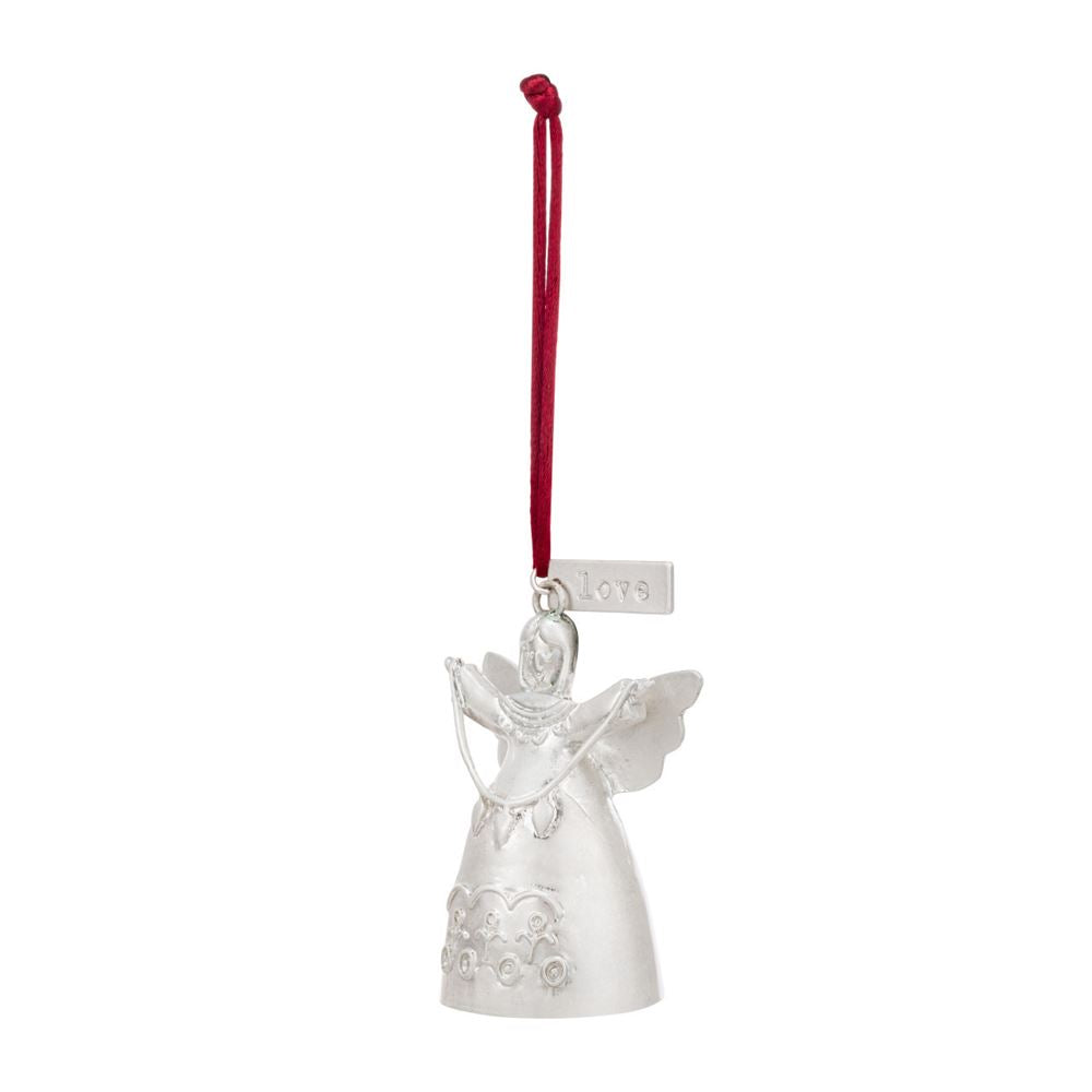 Mini Bell Angel Ornament - Love
