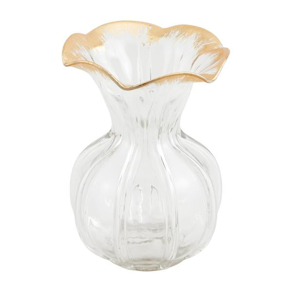 Gold Edge Ruffle Vase- Large