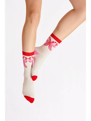 Socks / Candy Cane Bow