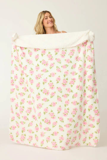 PJ Salvage Let's Get Cozy Floral Blanket