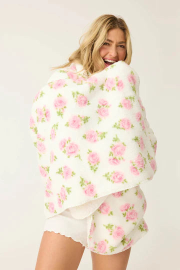 PJ Salvage Let's Get Cozy Floral Blanket