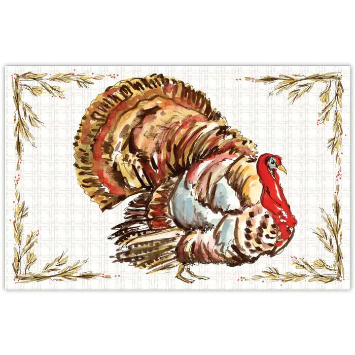 Die Cut Placemats- Handpainted Turkey