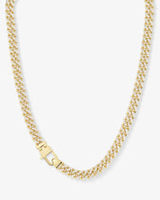 Pavé Julian Cuban Chain Necklace 6.8mm- 22"