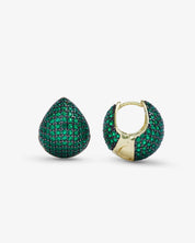 Norah Pave Earrings- Emerald