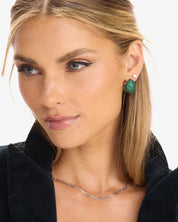 Norah Pave Earrings- Emerald
