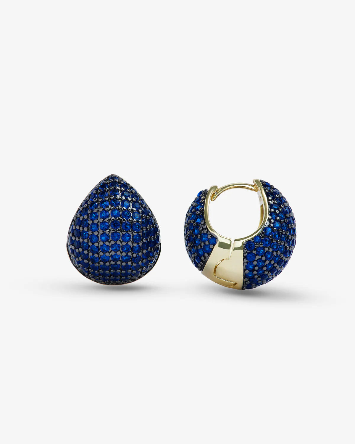 Norah Pave Earrings- Sapphire