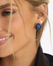 Norah Pave Earrings- Sapphire