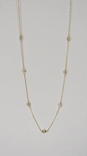 Log CZ Crystal Necklace- Gold