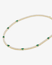 The Maven Tennis Necklace- 18"/ Emerald