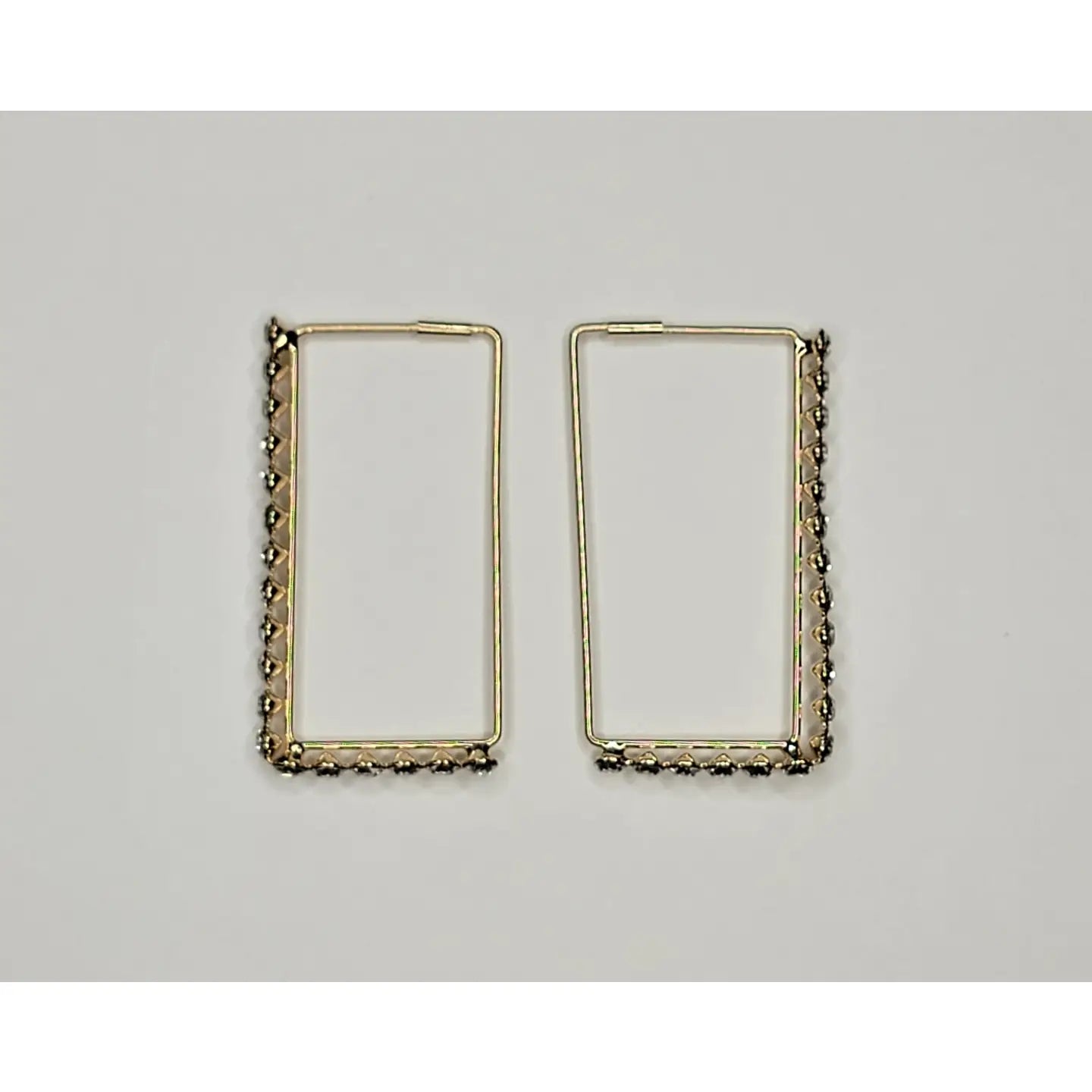 Dangle Earrings Rectangle Rhinestone