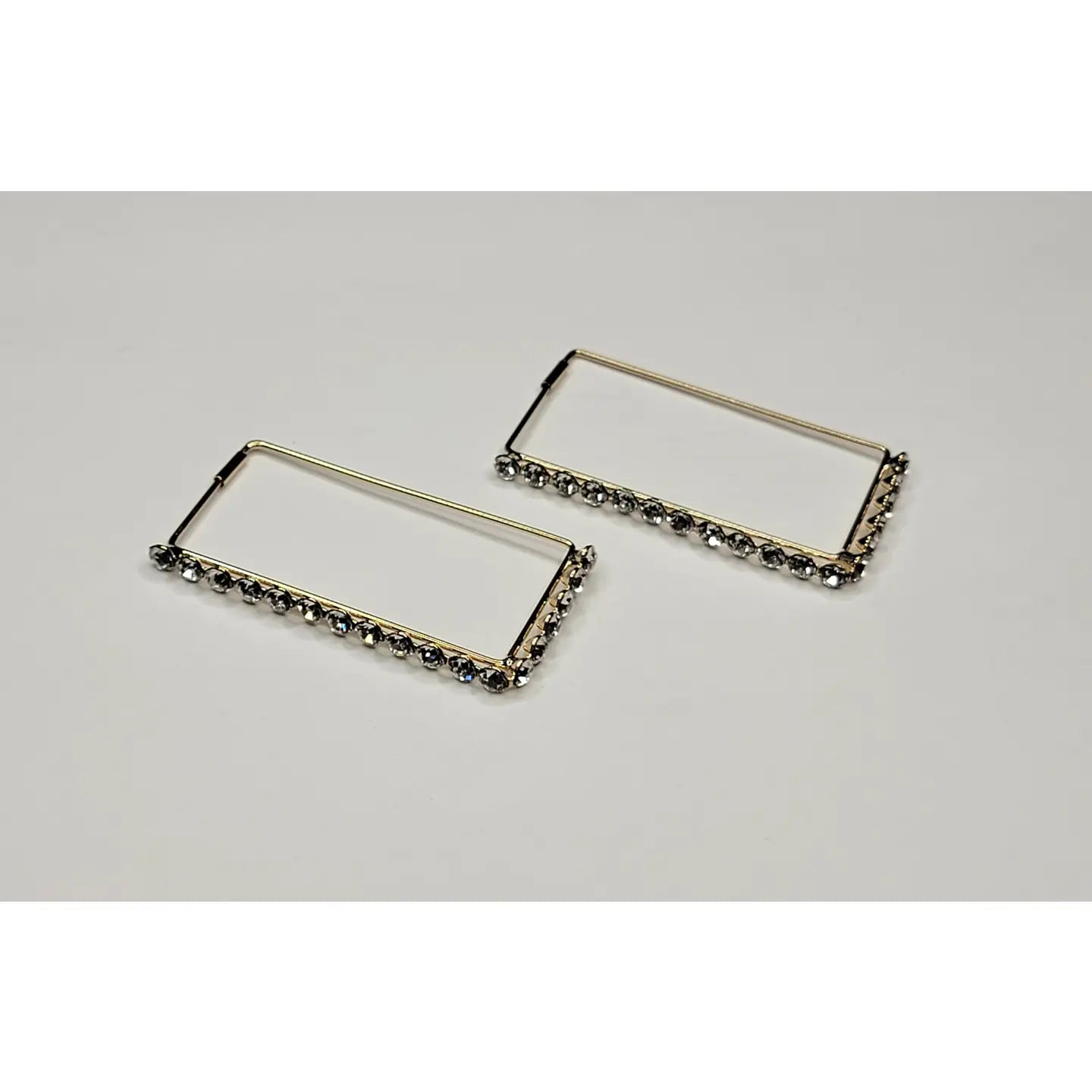 Dangle Earrings Rectangle Rhinestone