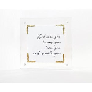 Acrylic Square 3x3- God sees You