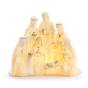 Ceramic White And Gold LED Nativity Figure