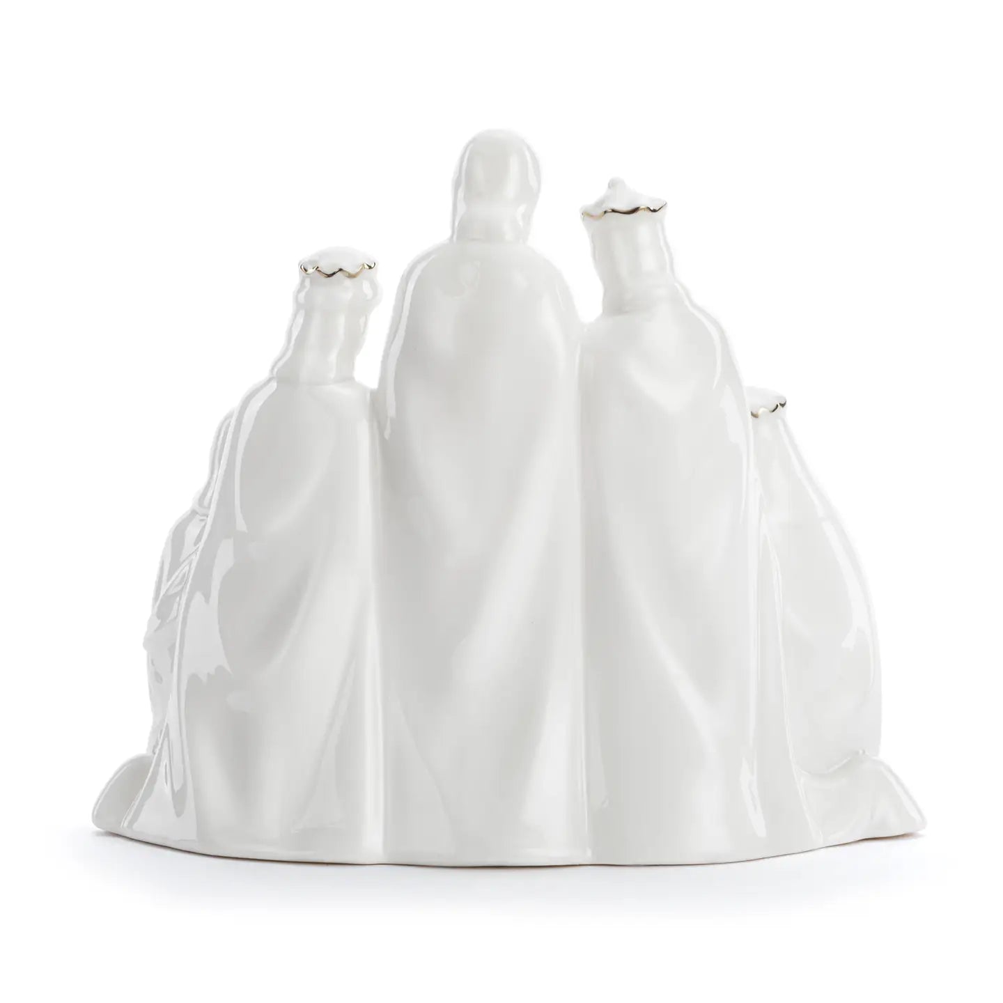 Ceramic White And Gold LED Nativity Figure