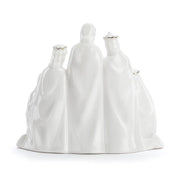 Ceramic White And Gold LED Nativity Figure