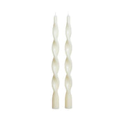 Lumière Twist Formal Taper Candles Set of 2- Ivory