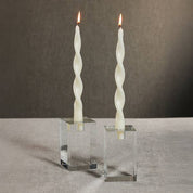 Lumière Twist Formal Taper Candles Set of 2- Ivory