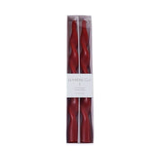 Lumière Twist Formal Taper Candles Set of 2- Crimson Red