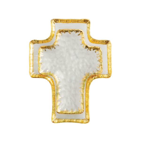 Glass Cross Tidbit Tray Set